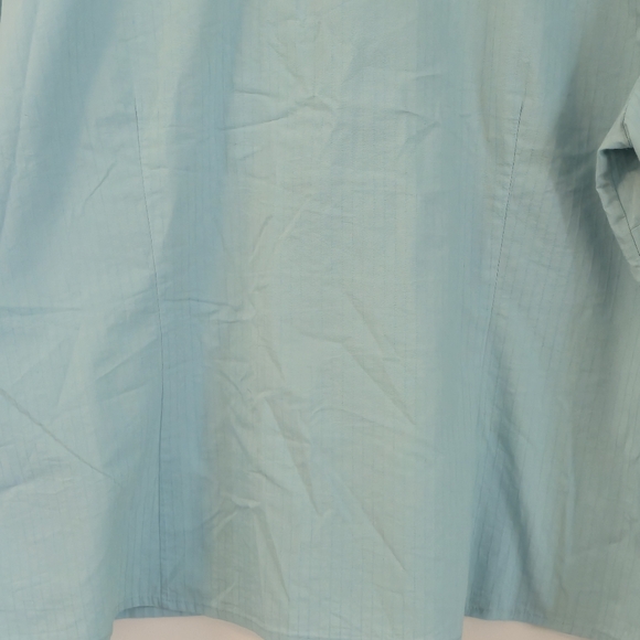 Ricki’s XXL Blouse Blue Button Up Textured Business Casual Office Chic Coastal - Picture 9 of 12